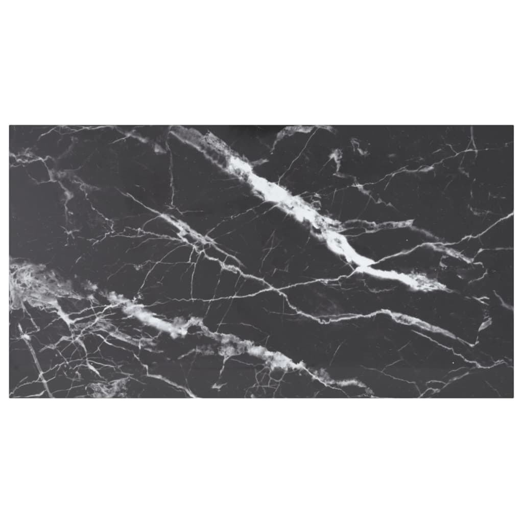 Table Top Black 6 Mm Tempered Glass With Marble Design