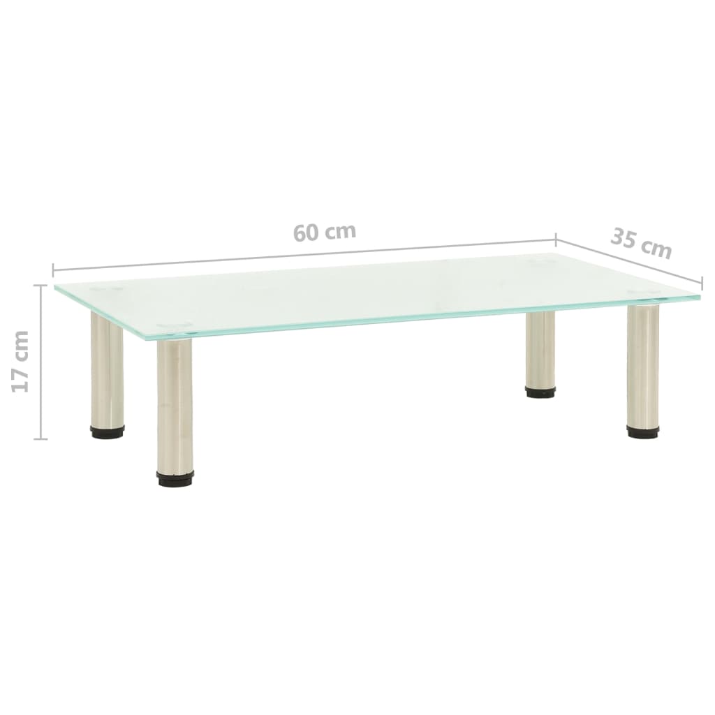 Tv Stand 60X35X17 Cm Tempered Glass