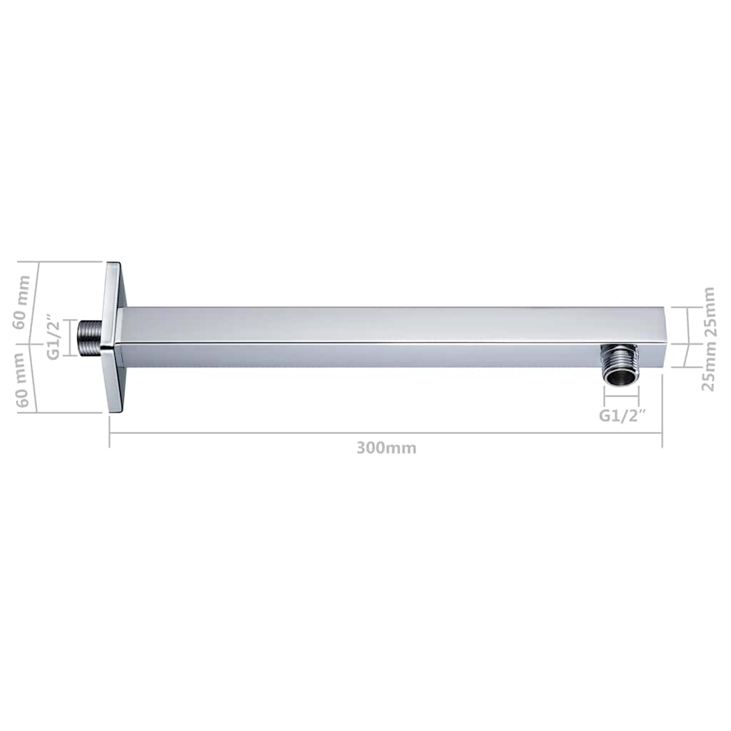 Shower Arms & Connectors Support Arm Square Stainless Steel 201 Silver Black Sil