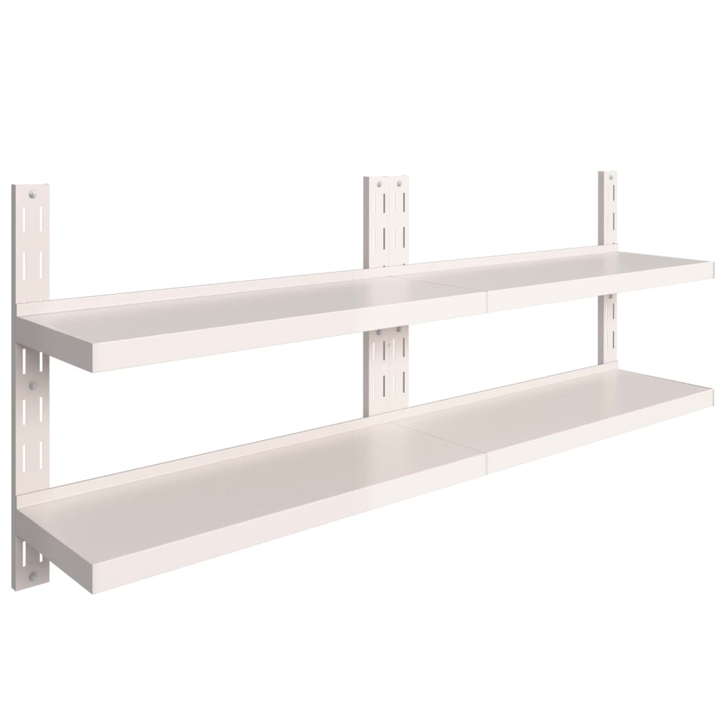 2-Tier Floating Wall Shelves 2 Pcs Stainless Steel