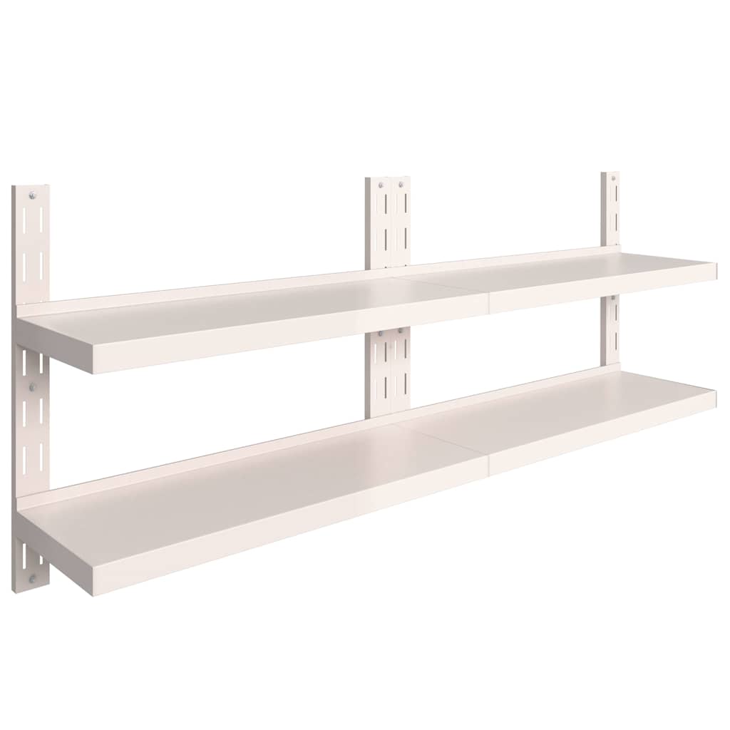 2 Tier Floating Wall Shelves 2 Pcs Stainless Steel