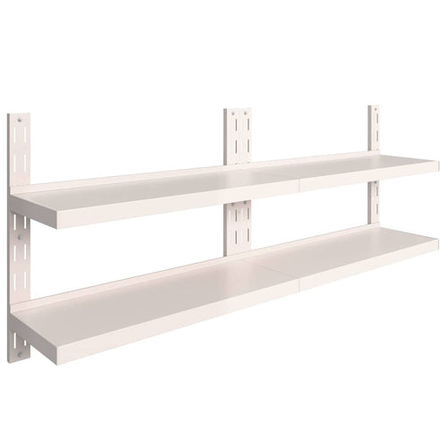 2 Tier Floating Wall Shelves 2 Pcs Stainless Steel
