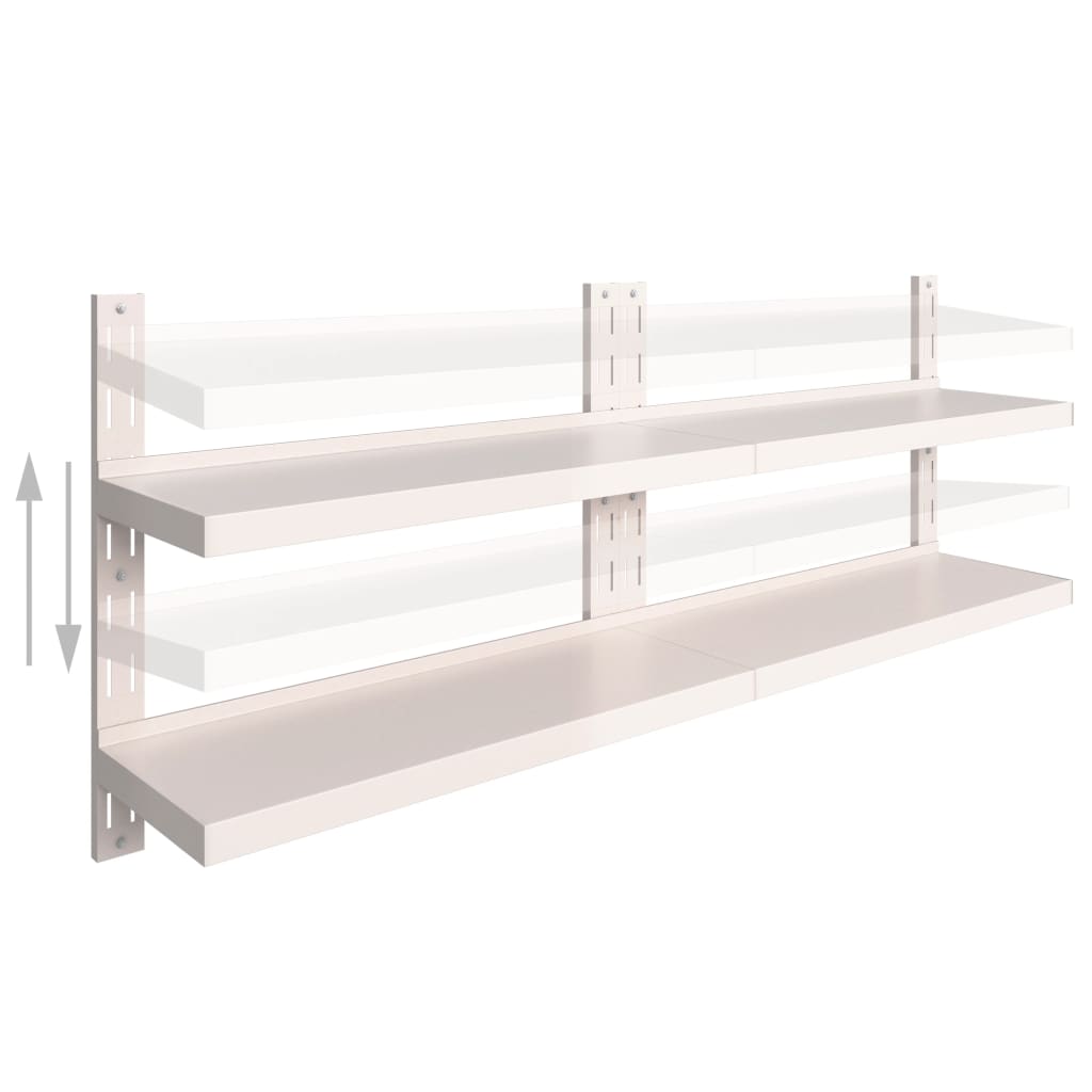 2-Tier Floating Wall Shelves 2 Pcs Stainless Steel