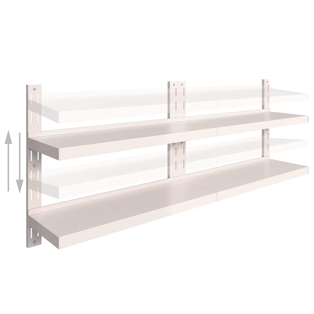 2 Tier Floating Wall Shelves 2 Pcs Stainless Steel