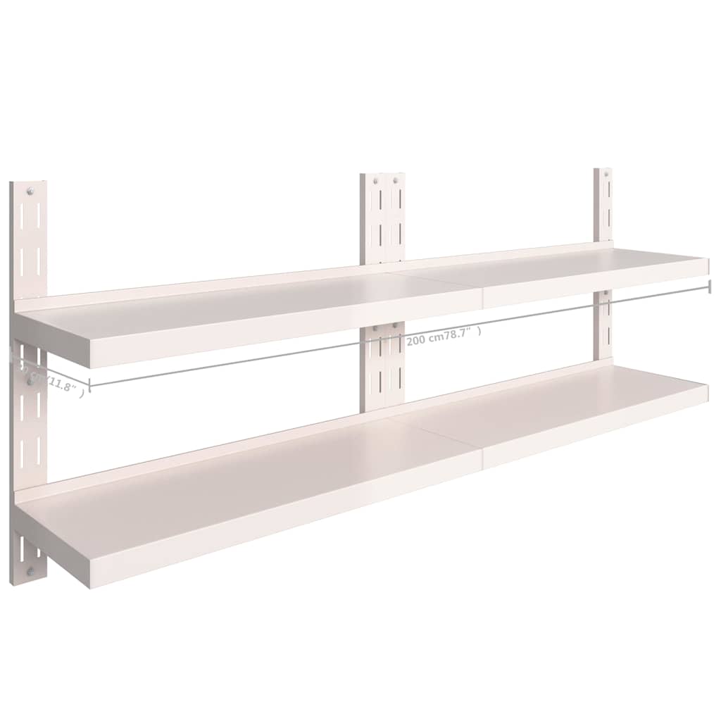 2 Tier Floating Wall Shelves 2 Pcs Stainless Steel