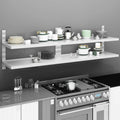 2 Tier Floating Wall Shelves 2 Pcs Stainless Steel
