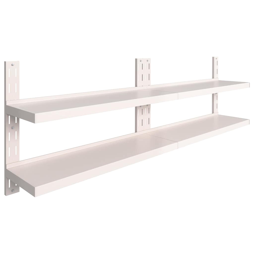 2 Tier Floating Wall Shelves 2 Pcs Stainless Steel