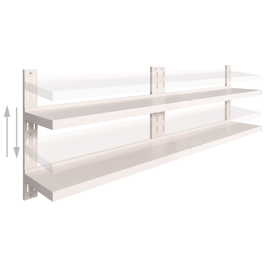 2 Tier Floating Wall Shelves 2 Pcs Stainless Steel