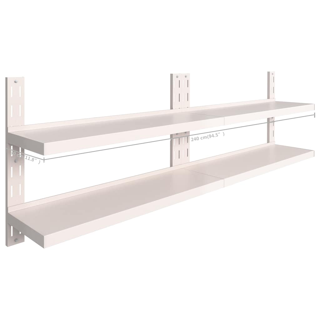 2 Tier Floating Wall Shelves 2 Pcs Stainless Steel