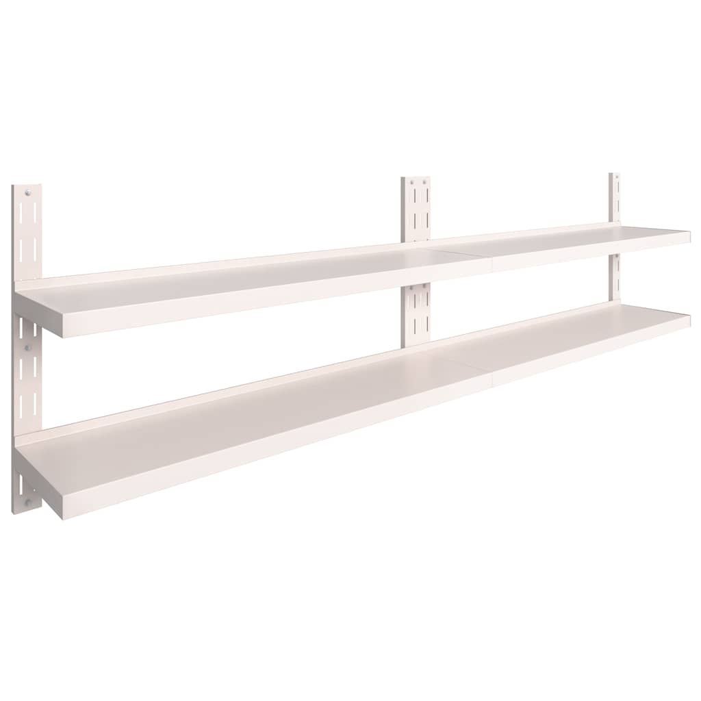 2 Tier Floating Wall Shelves 2 Pcs Stainless Steel