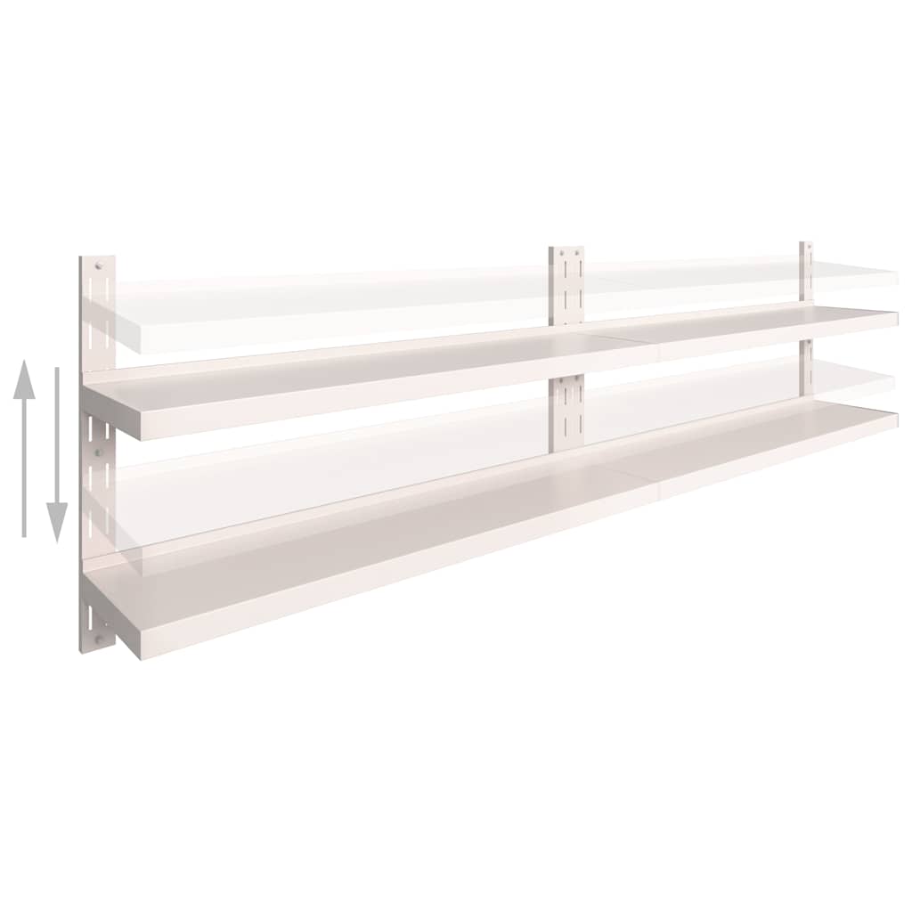 2 Tier Floating Wall Shelves 2 Pcs Stainless Steel