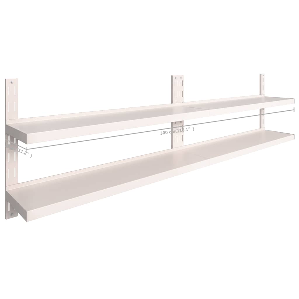 2 Tier Floating Wall Shelves 2 Pcs Stainless Steel