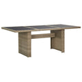 Outdoor Table Garden Dining 200X100X74 Cm Poly Rattan Brown And Black PE Rattan