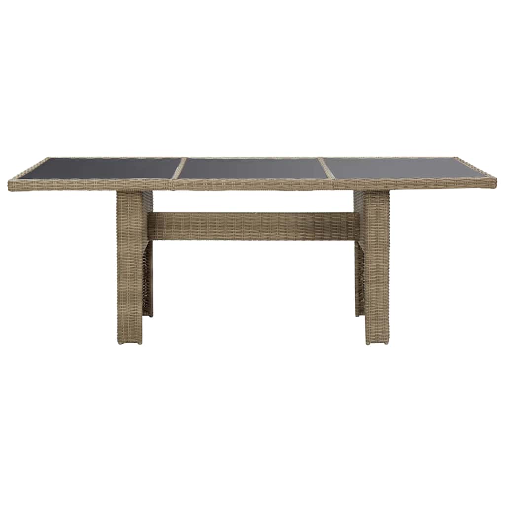 Outdoor Table Garden Dining 200X100X74 Cm Poly Rattan Brown And Black PE Rattan
