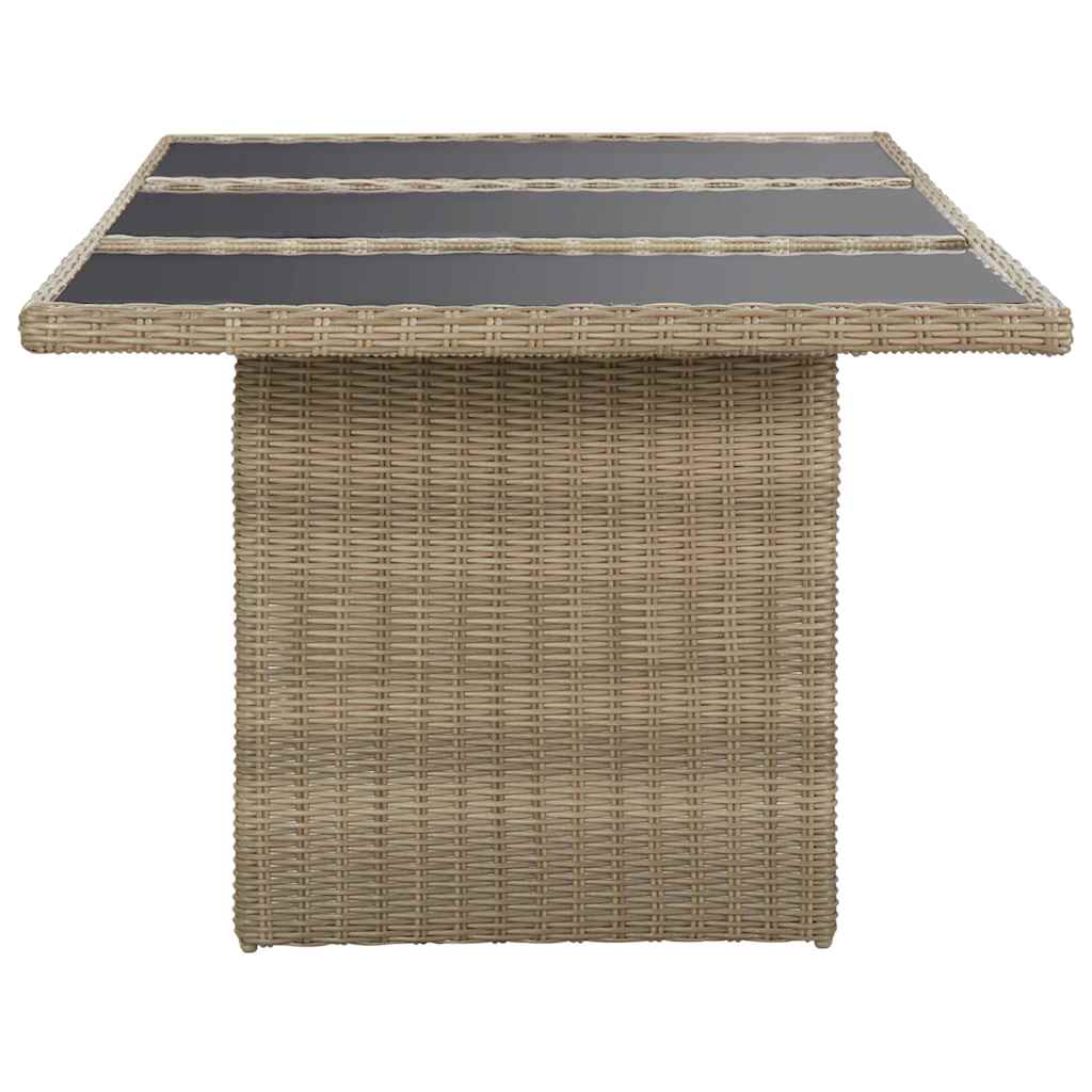Outdoor Table Garden Dining 200X100X74 Cm Poly Rattan Brown And Black PE Rattan