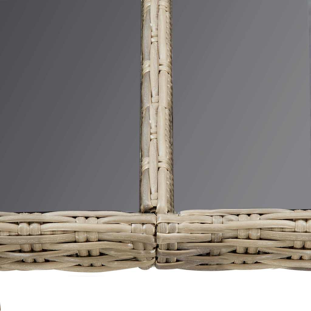 Outdoor Table Garden Dining 200X100X74 Cm Poly Rattan Brown And Black PE Rattan