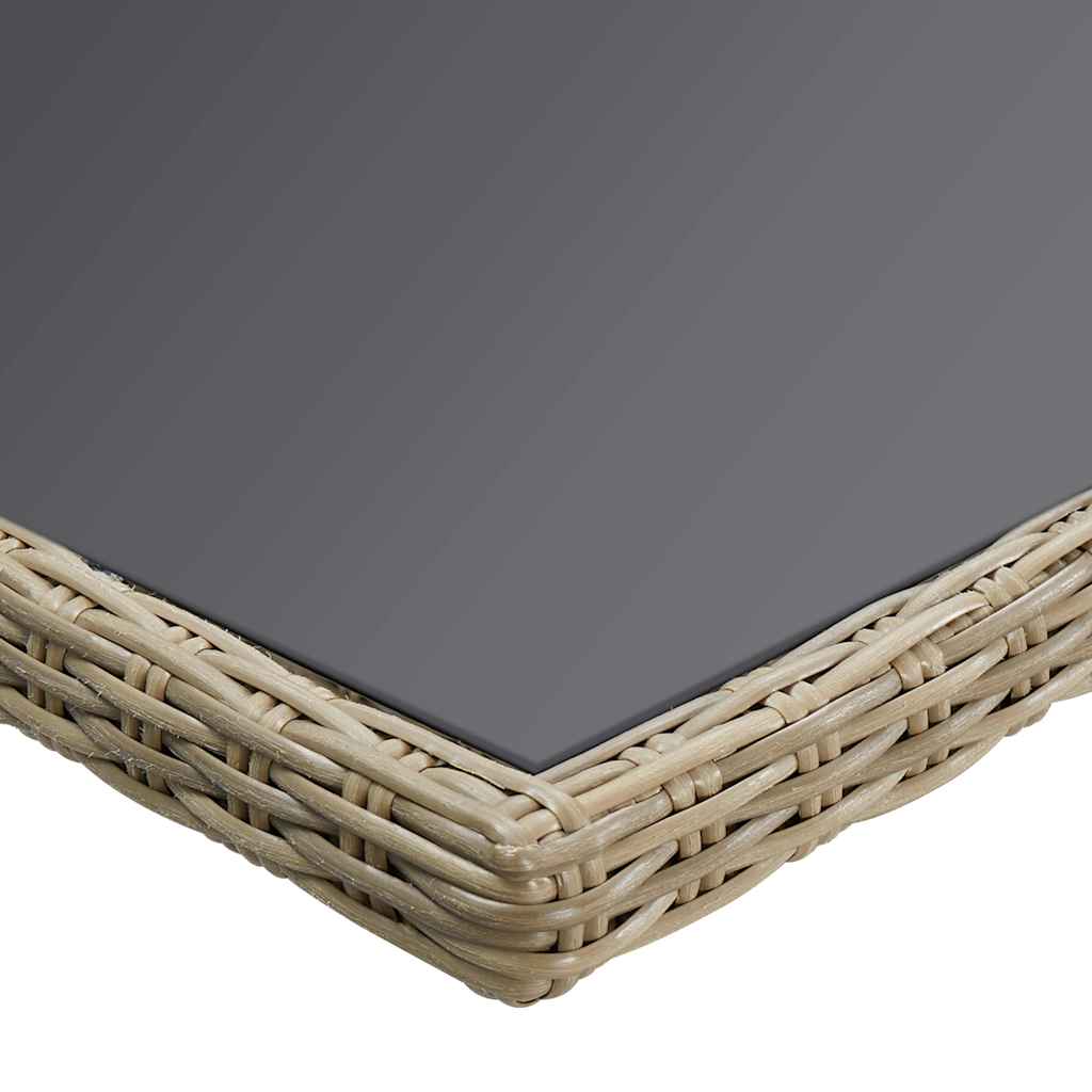 Outdoor Table Garden Dining 200X100X74 Cm Poly Rattan Brown And Black PE Rattan