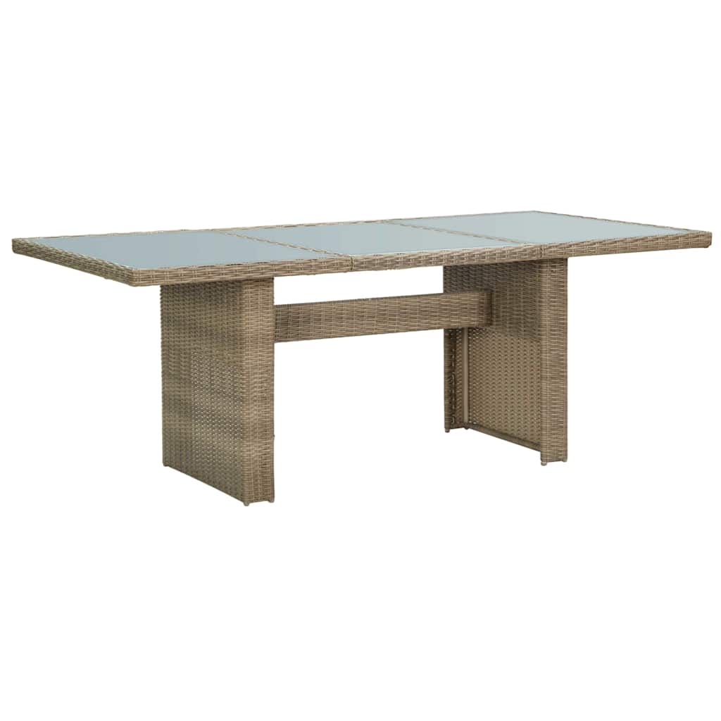 Outdoor Table Garden Dining 200X100X74 Cm Poly Rattan Brown And Black PE Rattan