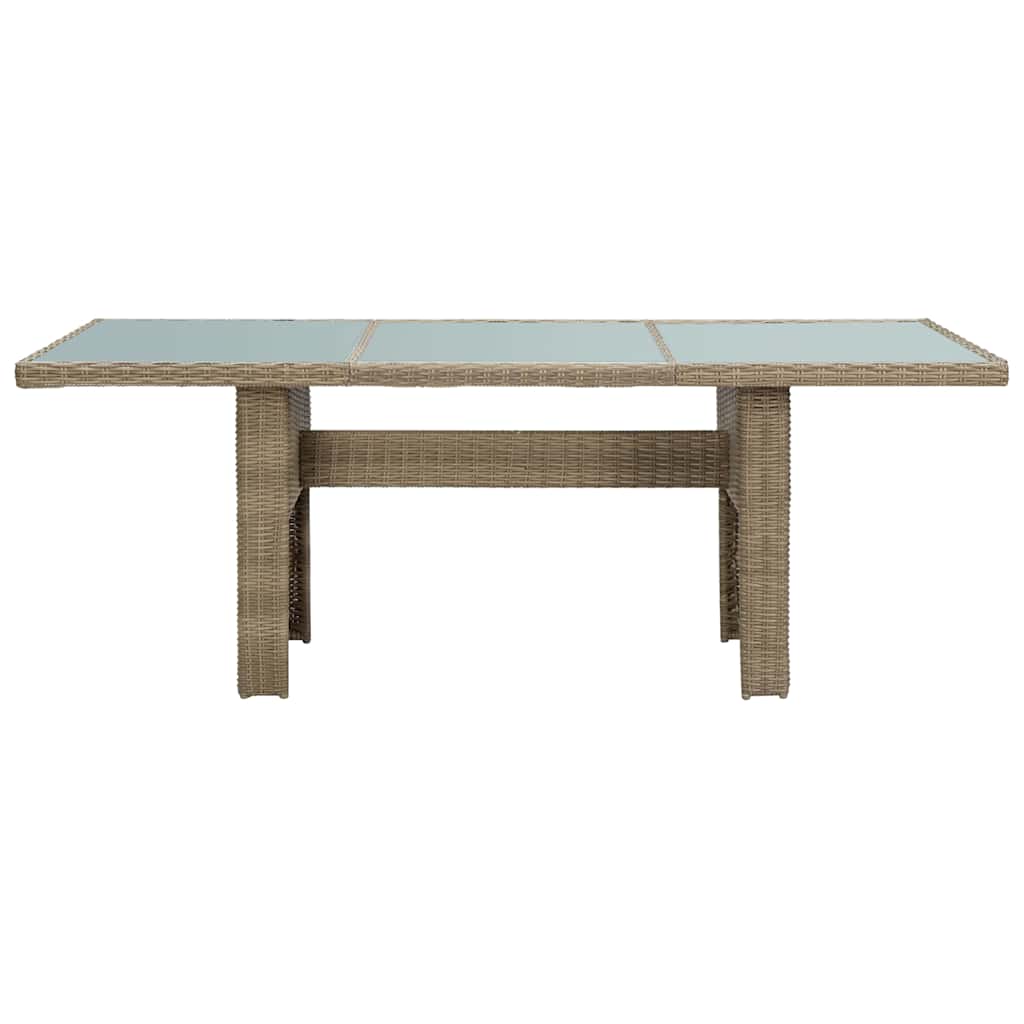 Outdoor Table Garden Dining 200X100X74 Cm Poly Rattan Brown And Black PE Rattan