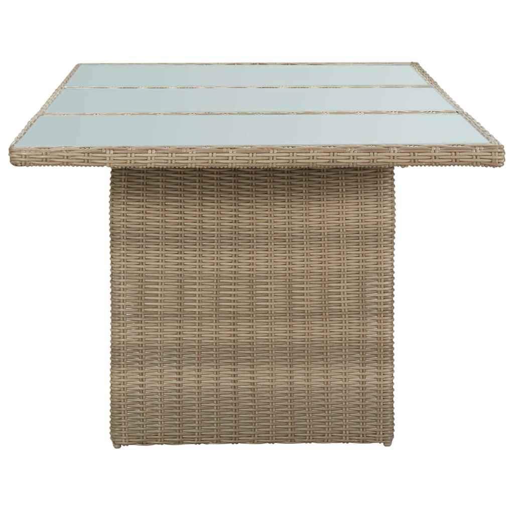 Outdoor Table Garden Dining 200X100X74 Cm Poly Rattan Brown And Black PE Rattan