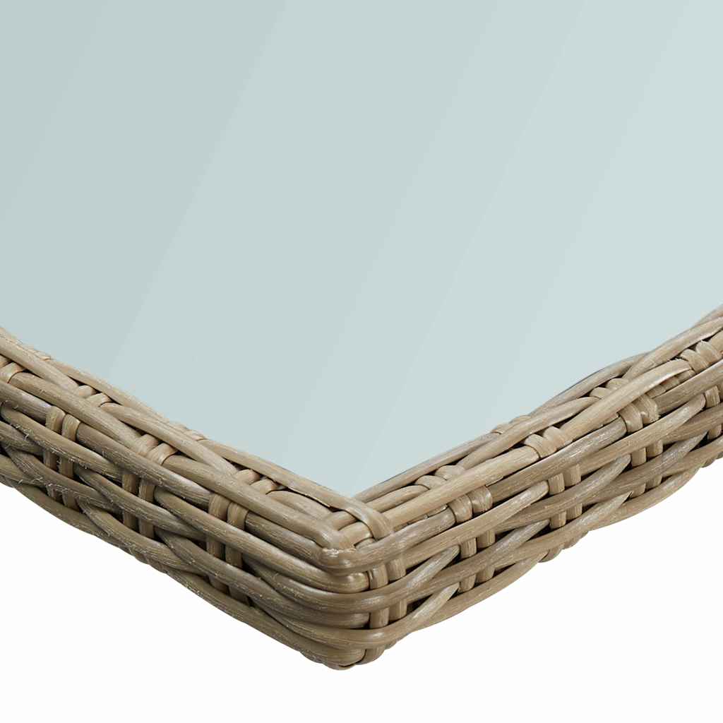 Outdoor Table Garden Dining 200X100X74 Cm Poly Rattan Brown And Black PE Rattan