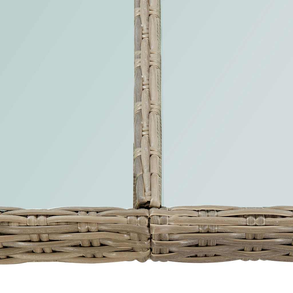Outdoor Table Garden Dining 200X100X74 Cm Poly Rattan Brown And Black PE Rattan