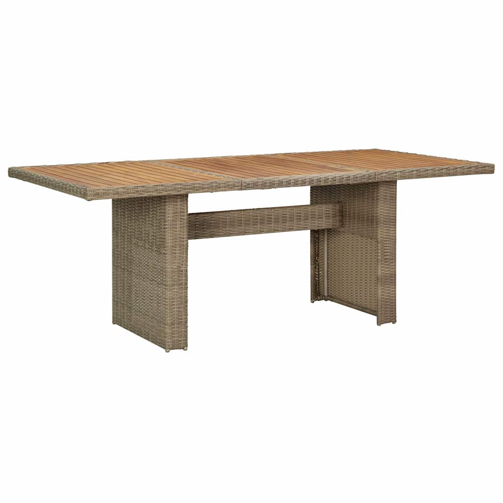 Outdoor Table Garden Dining 200X100X74 Cm Poly Rattan Brown And Black PE Rattan