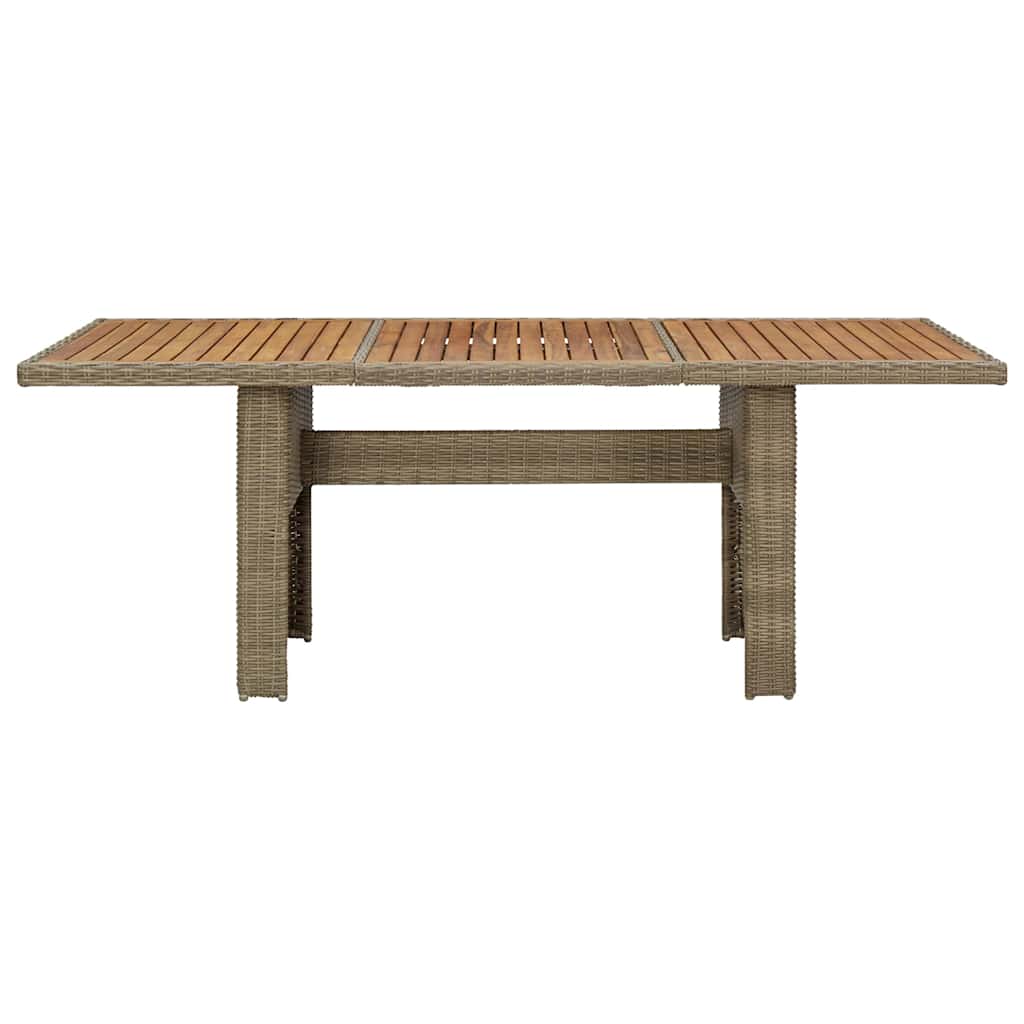 Outdoor Table Garden Dining 200X100X74 Cm Poly Rattan Brown And Black PE Rattan
