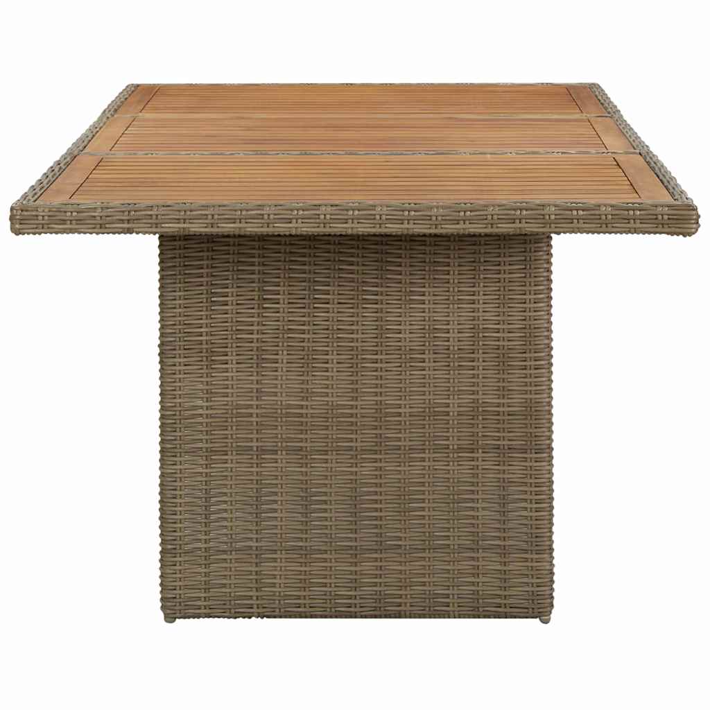 Outdoor Table Garden Dining 200X100X74 Cm Poly Rattan Brown And Black PE Rattan