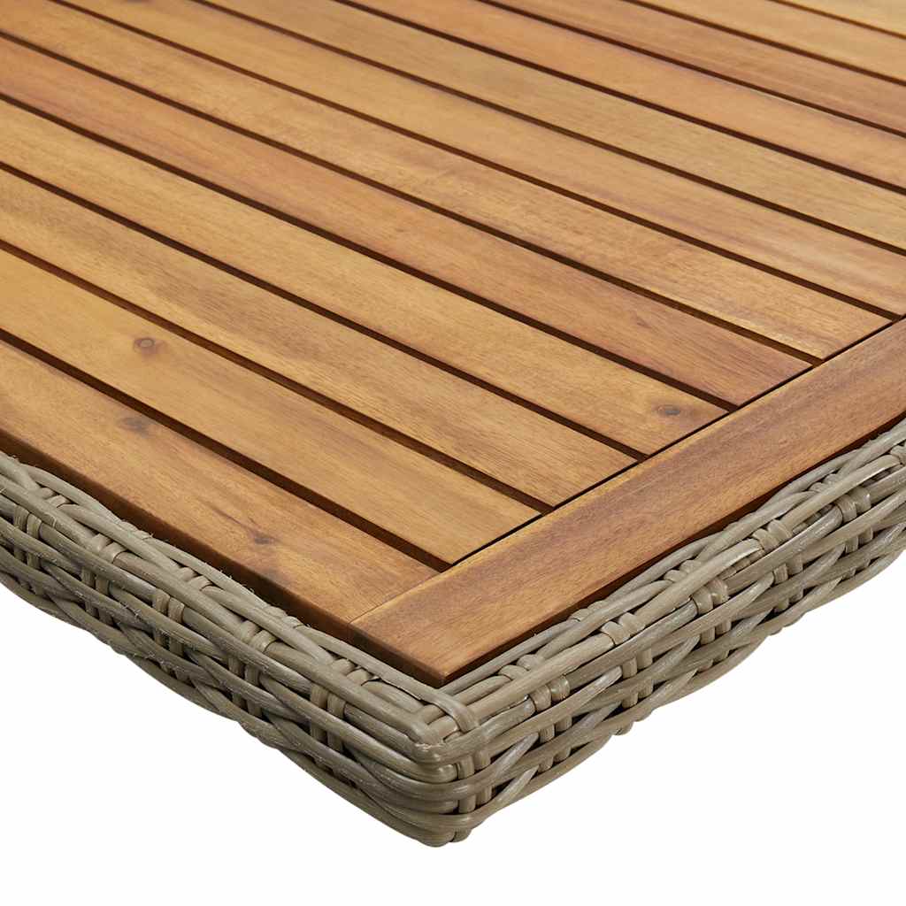 Outdoor Table Garden Dining 200X100X74 Cm Poly Rattan Brown And Black PE Rattan