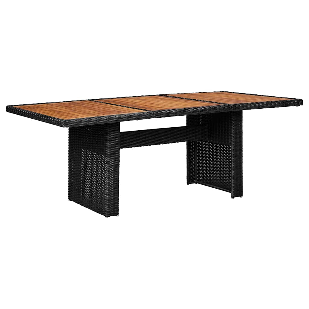 Outdoor Table Garden Dining 200X100X74 Cm Poly Rattan Brown And Black PE Rattan