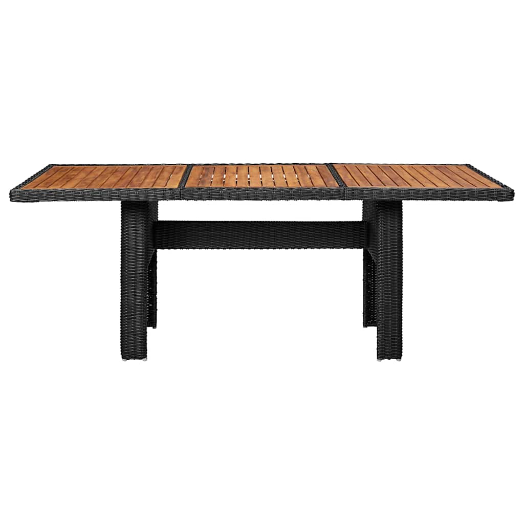 Outdoor Table Garden Dining 200X100X74 Cm Poly Rattan Brown And Black PE Rattan