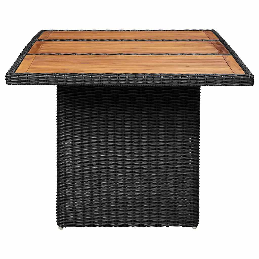 Outdoor Table Garden Dining 200X100X74 Cm Poly Rattan Brown And Black PE Rattan