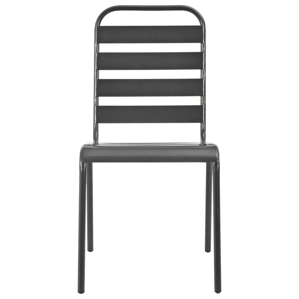 Outdoor Chairs 4 Pcs Slatted Design Steel