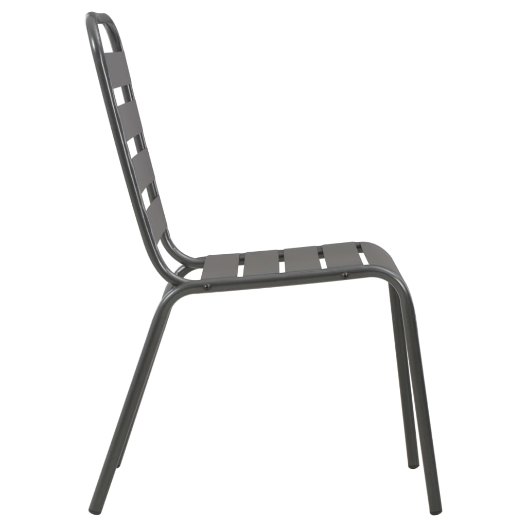 Outdoor Chairs 4 Pcs Slatted Design Steel
