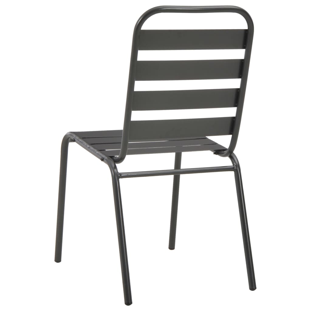 Outdoor Chairs 4 Pcs Slatted Design Steel