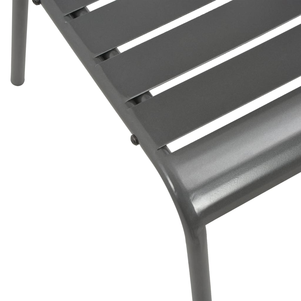 Outdoor Chairs 4 Pcs Slatted Design Steel