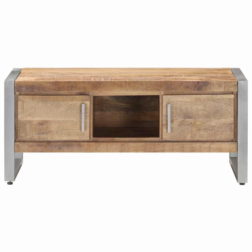Coffee Table Rough Mango Wood Rustic Industrial Living Room Furniture 95cm 95 cm
