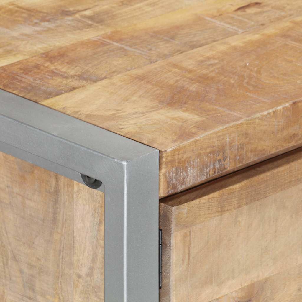 Coffee Table Rough Mango Wood Rustic Industrial Living Room Furniture 95cm 95 cm