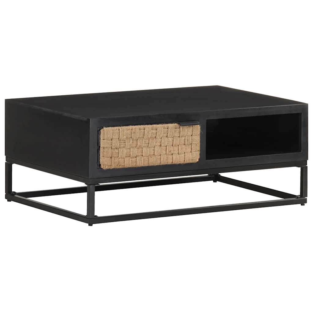 Coffee Table 90X60X35 Cm Solid Mango Wood Solid mango wood with black finish 90