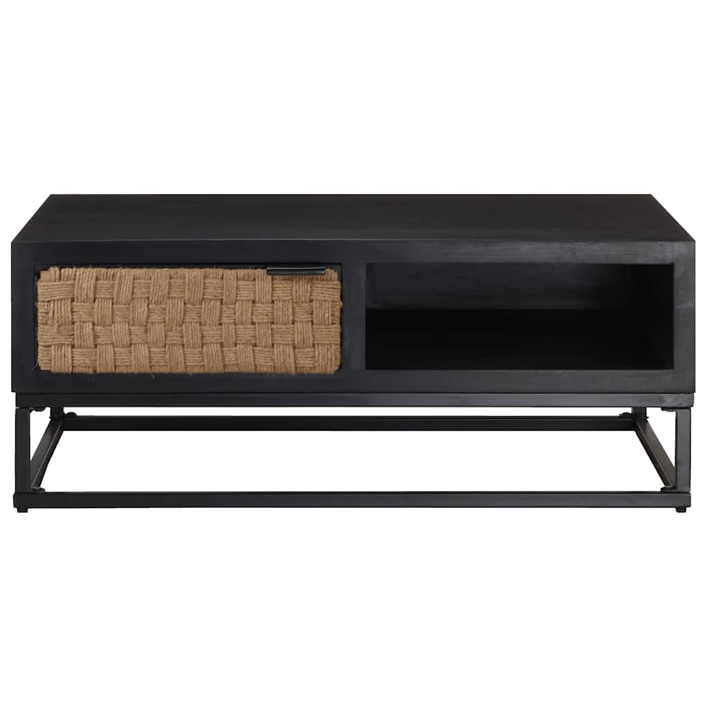 Coffee Table 90X60X35 Cm Solid Mango Wood Solid mango wood with black finish 90