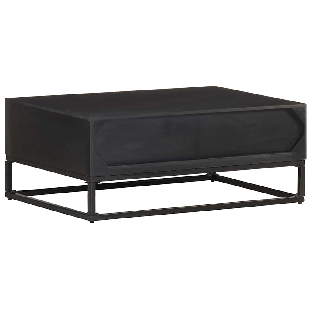 Coffee Table 90X60X35 Cm Solid Mango Wood Solid mango wood with black finish 90