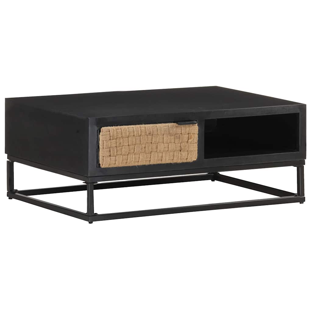 Coffee Table 90X60X35 Cm Solid Mango Wood Solid mango wood with black finish 90