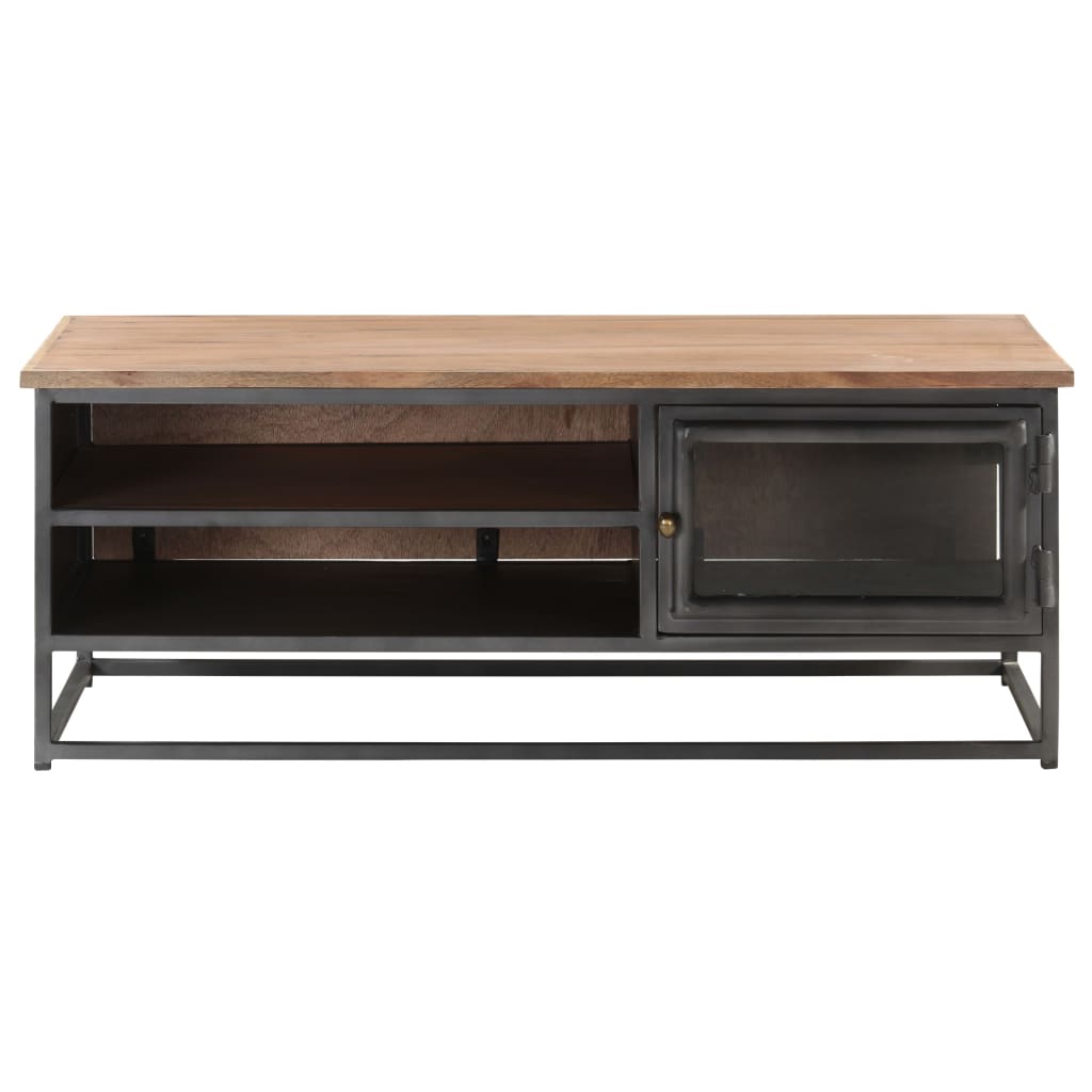 Coffee Table Grey 90X50X35 Cm Solid Acacia Wood