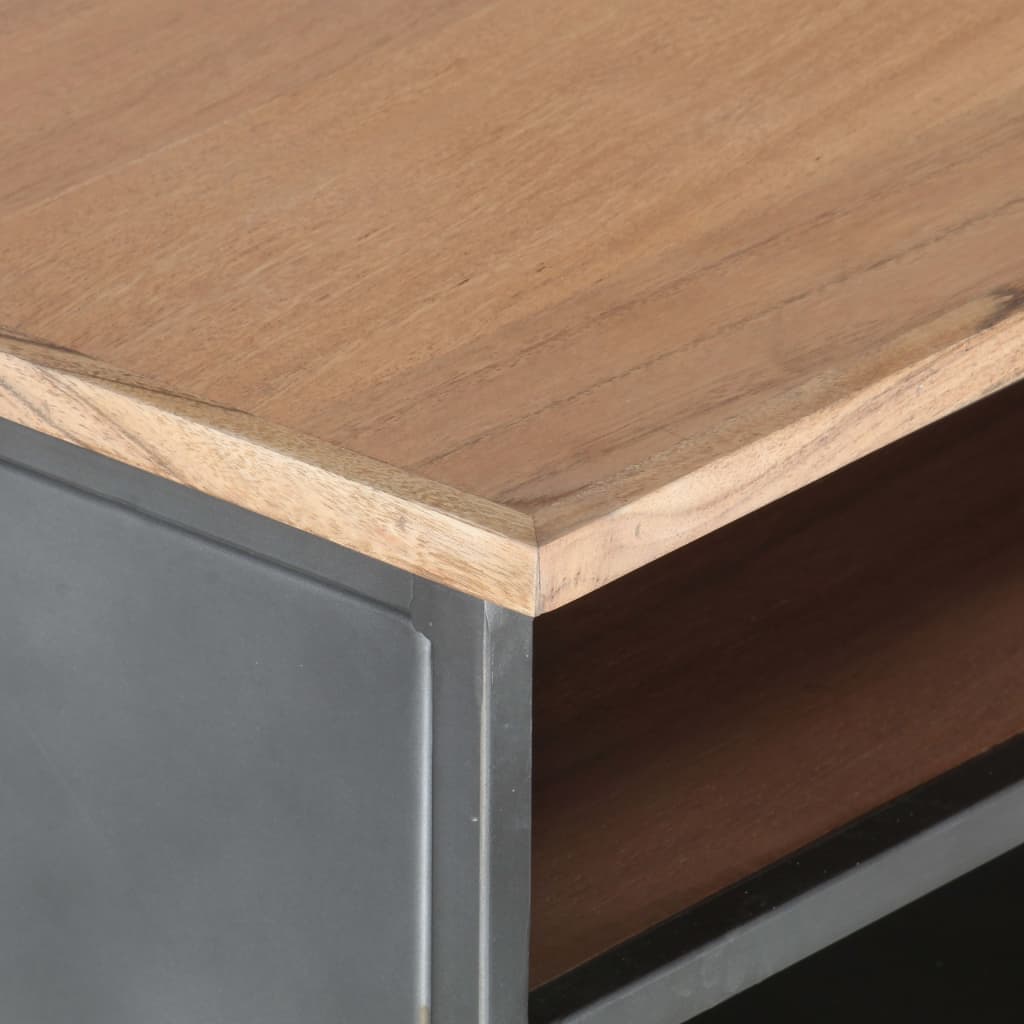 Coffee Table Grey 90X50X35 Cm Solid Acacia Wood