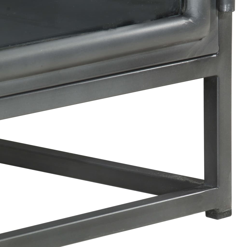 Coffee Table Grey 90X50X35 Cm Solid Acacia Wood