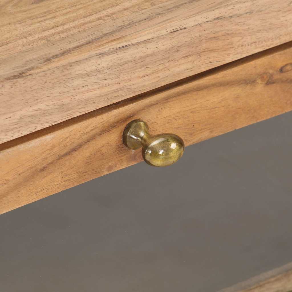 Coffee Table Solid Acacia Wood Rustic Living Room Furniture 90x60x40cm glass 90