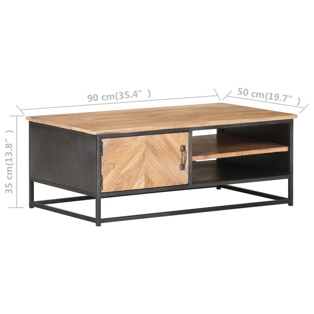 Coffee Table 90X50X35 Cm Solid Acacia Wood