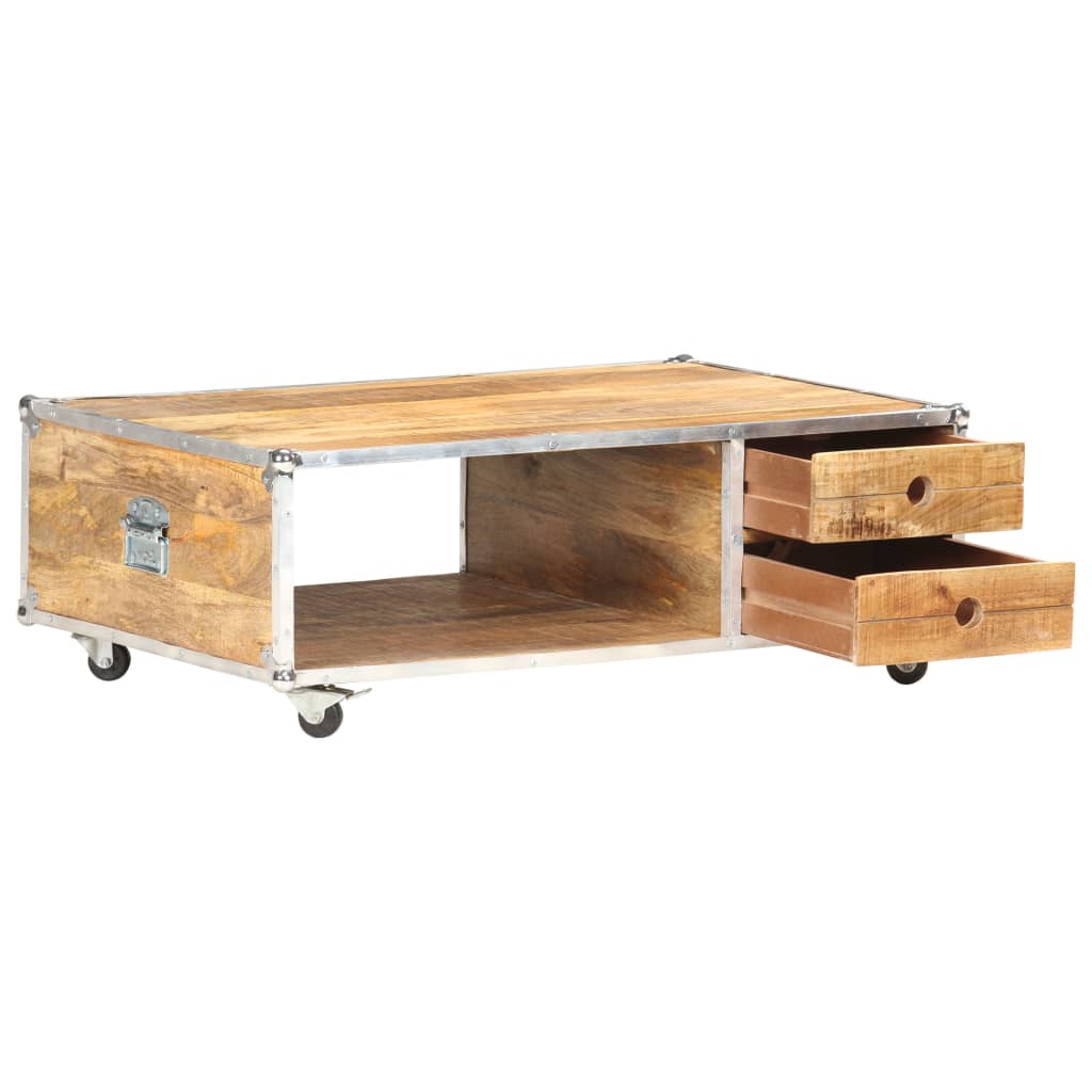 Coffee Table 89X59X33 Cm Solid Rough Mango Wood