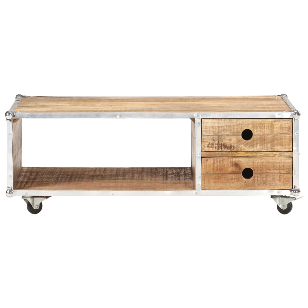 Coffee Table 89X59X33 Cm Solid Rough Mango Wood